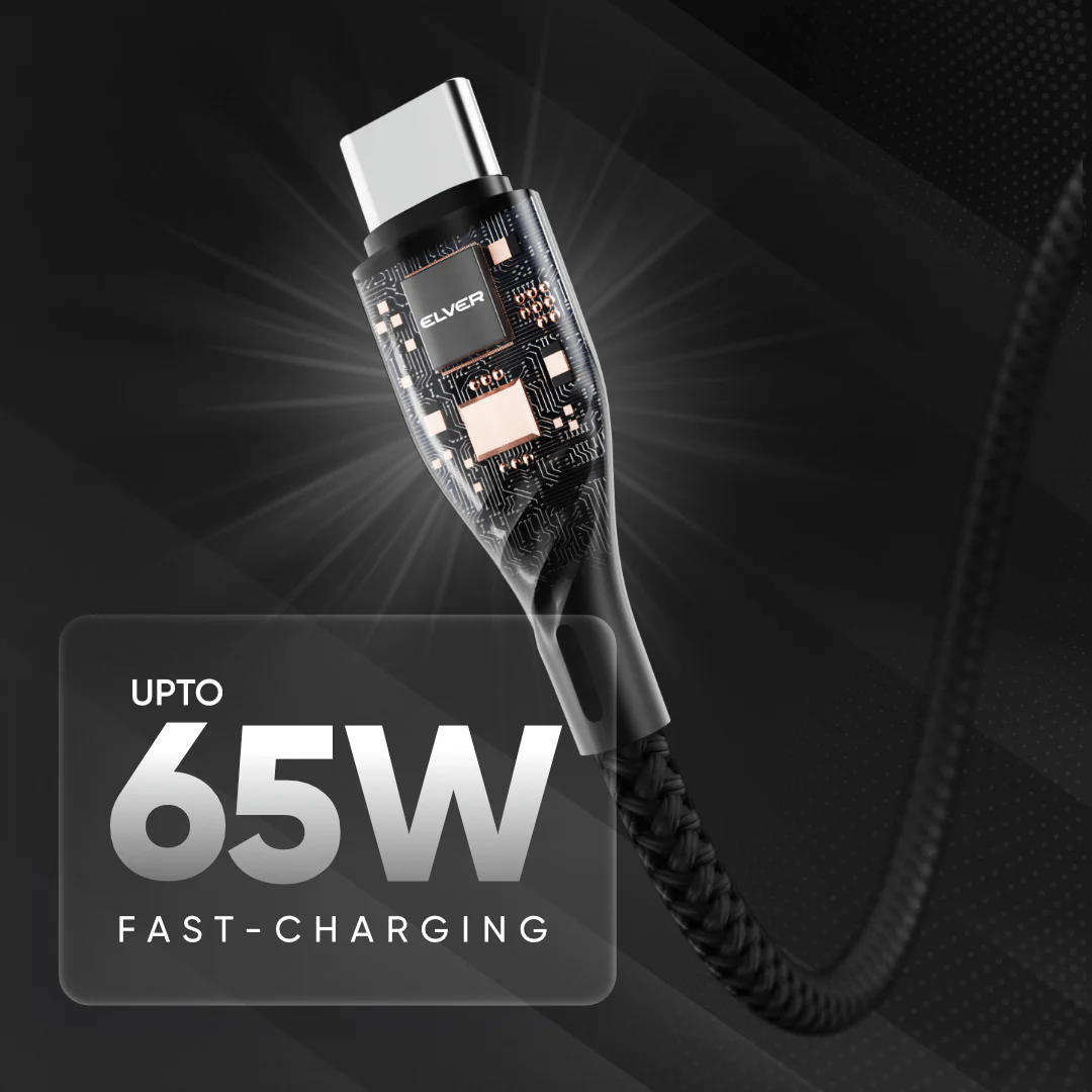 Elver Type-C to Type-C Cable - Upto 65W 1.2M Length - Image 3